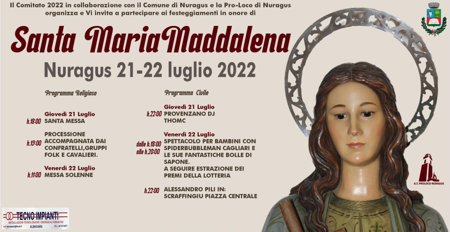 Festa Santa Maria Maddalena luglio 2022 a Nuragus
