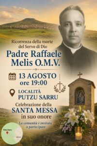 locandina padre raffaele melis genoni 13 agosto 2026